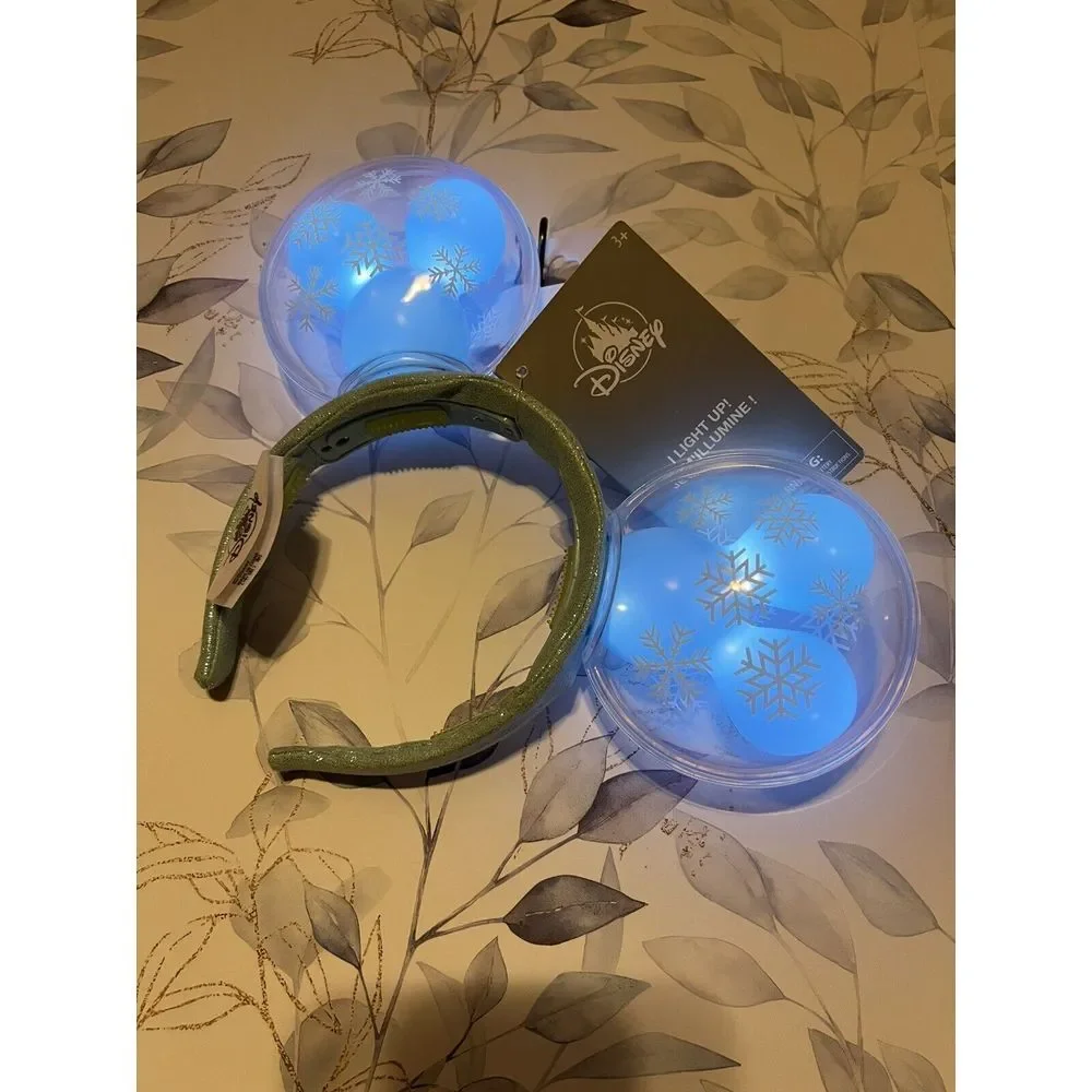 Disney Mickey Mouse Snowflake Balloon Light-Up Ears Headband New With Tags